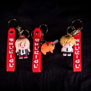 Chainsaw man rubber keychains set of 3