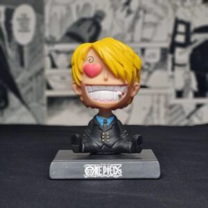 One Piece | Vinsmoke Sanji Bobblehead With Mobile Holder | Car Dashboard, Work Desk, Study Table | 13.5 cm